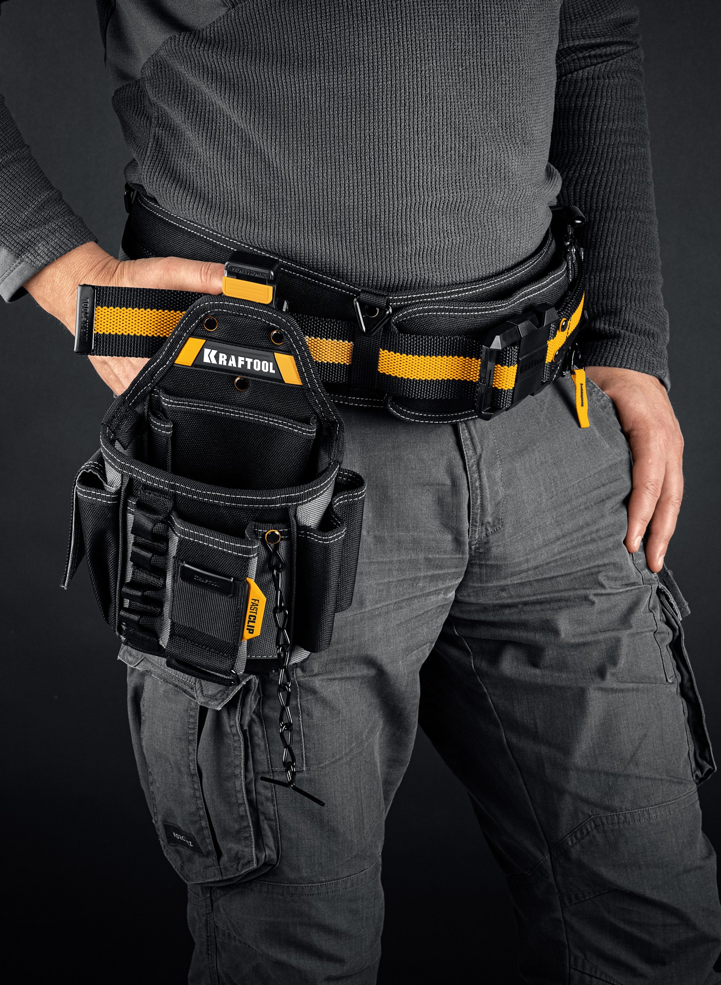 KRAFTOOL KP-13E поясная сумка с быстросъёмным креплением FastClip, 280 х 200 мм (38772)