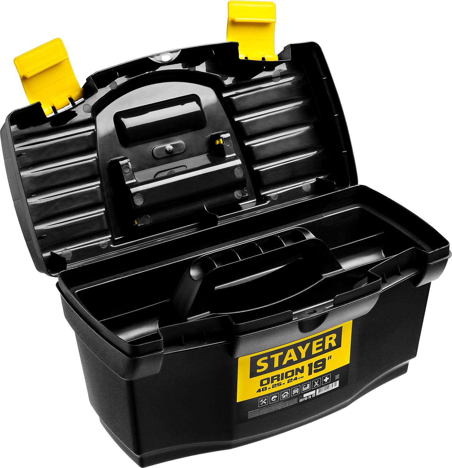 STAYER ORION-19, 480 х 250 х 240 мм, (19″), пластиковый ящик для инструментов (38110-18)