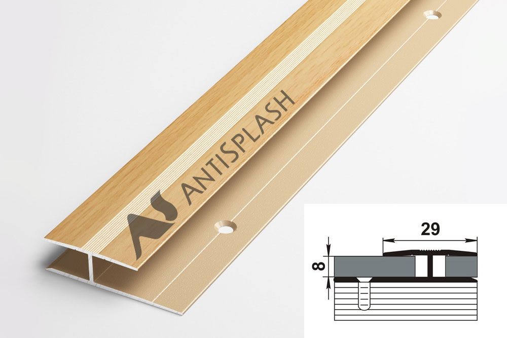 Порог алюминиевый  ПС-15 29x1350 мм, бук натуральный