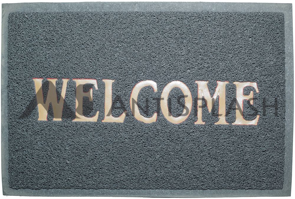 Коврик «Лапша» 500x700 мм, с надписью, серый