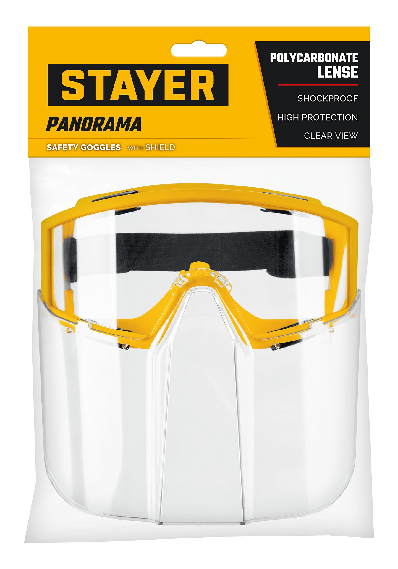 STAYER PANORAMA защитные очки закрытые со щитком, прозрачные, оптический класс 1 (110292)