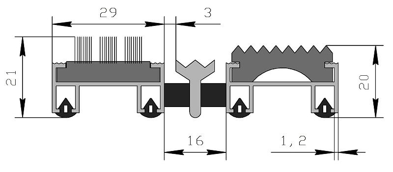 Привдерная решетка "Эконом" бруш+резина+скребок