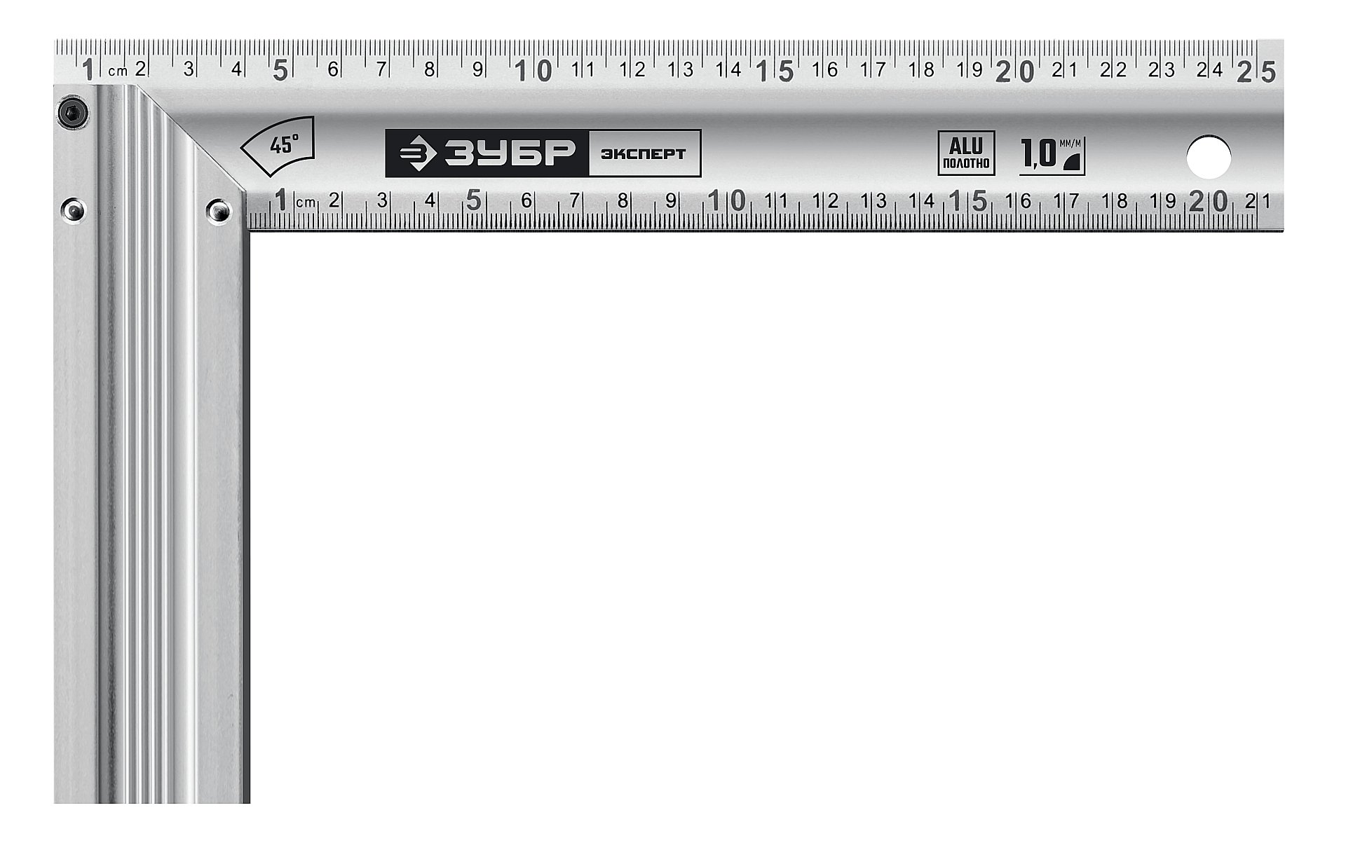 ЗУБР ЭКСПЕРТ 250 мм, жесткий столярный угольник, Профессионал (34392-25)