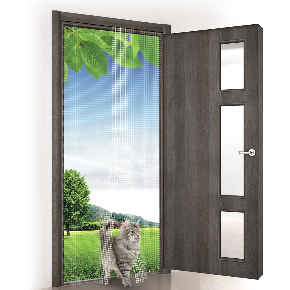 Сетка-штора на дверь ПРОТИВОМОСКИТНАЯ, 45х210 см, с крепежной лентой в комплекте, 2 шт. в упаковке