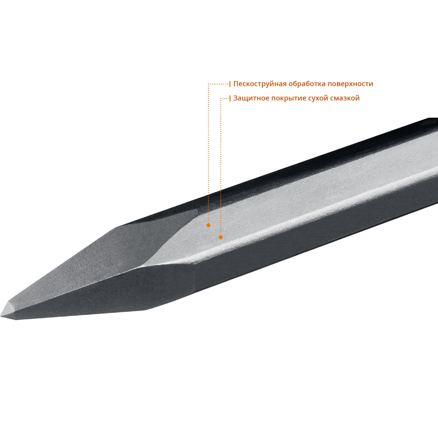 ЗУБР БУРАН, 400 мм, HEX 28, пикообразное зубило (29380-00-400)