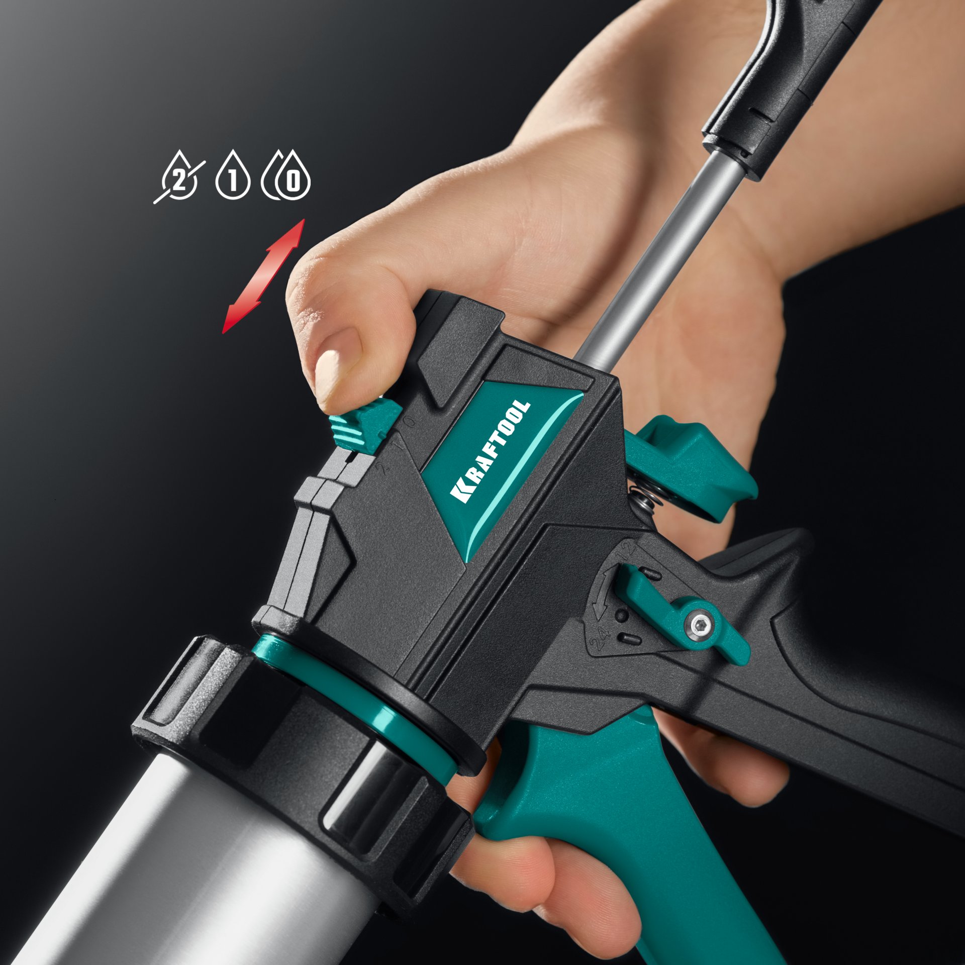 KRAFTOOL ULTRA 600 мл, прямой забор, регулировка силы давления, вариативная антикапельная система, закрытый пистолет для герметика (06677-60)