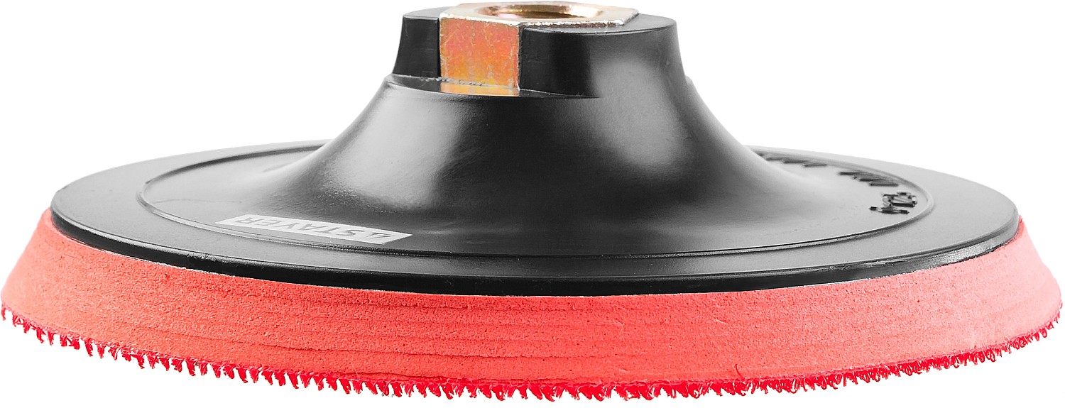 STAYER М14, d 125 мм, пластиковая, мягкая опорная тарелка на липучке для УШМ (35744-125)