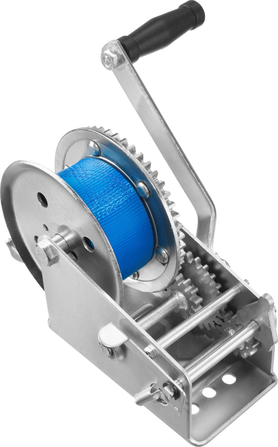 ЗУБР 1.1 т, 10 м, ручная барабанная тяговая ленточная лебедка, Профессионал (43115-1.1)