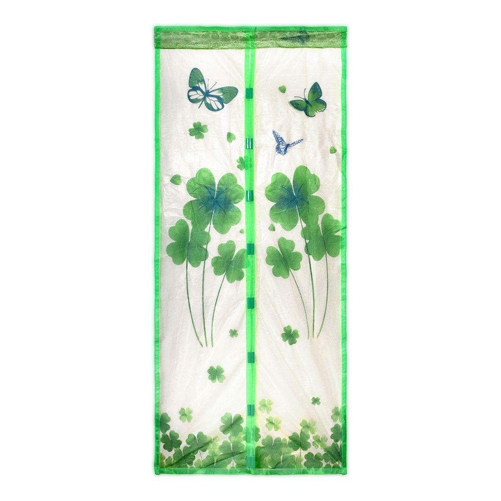 Сетка-штора на дверь ПРОТИВОМОСКИТНАЯ с магнитным замком, с рисунком, с крепежной лентой