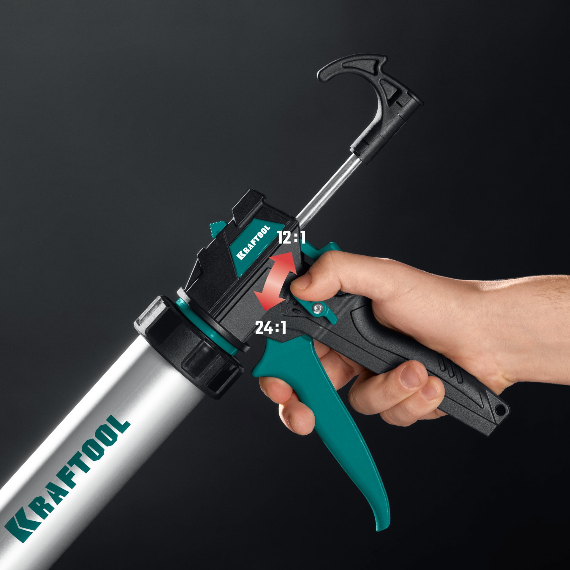 KRAFTOOL ULTRA 310 мл, прямой забор, регулировка силы давления, вариативная антикапельная система, закрытый пистолет для герметика (06677-31)