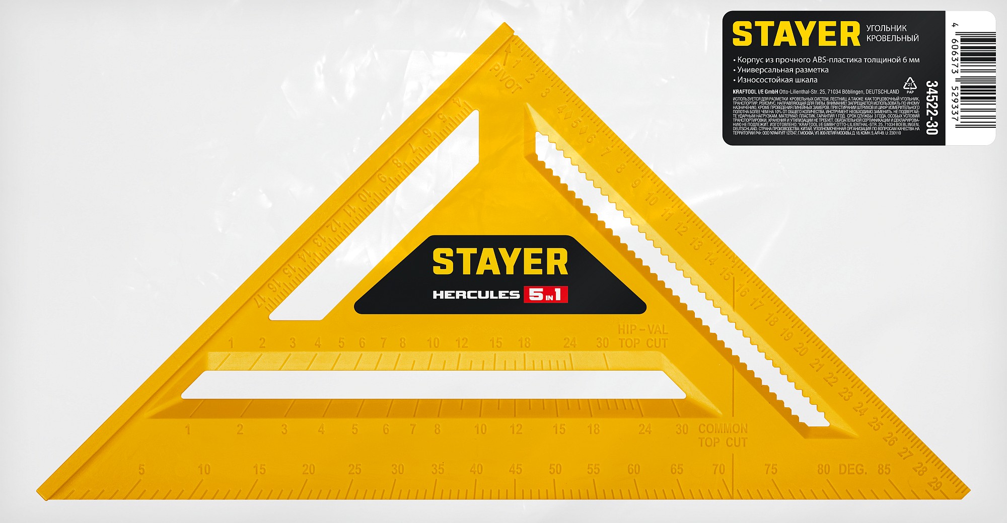 STAYER 305 мм, 5-в-1, универсальный кровельный пластиковый угольник (34522-30)