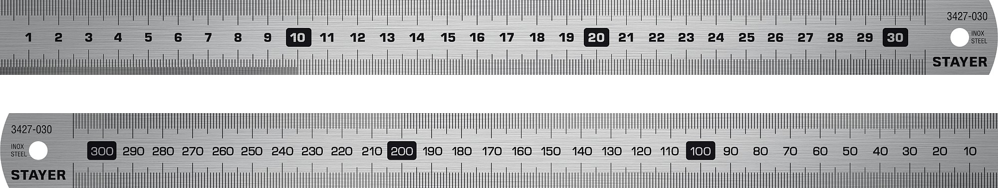 STAYER длина 0.3 м, нержавеющая линейка, Professional (3427-030)