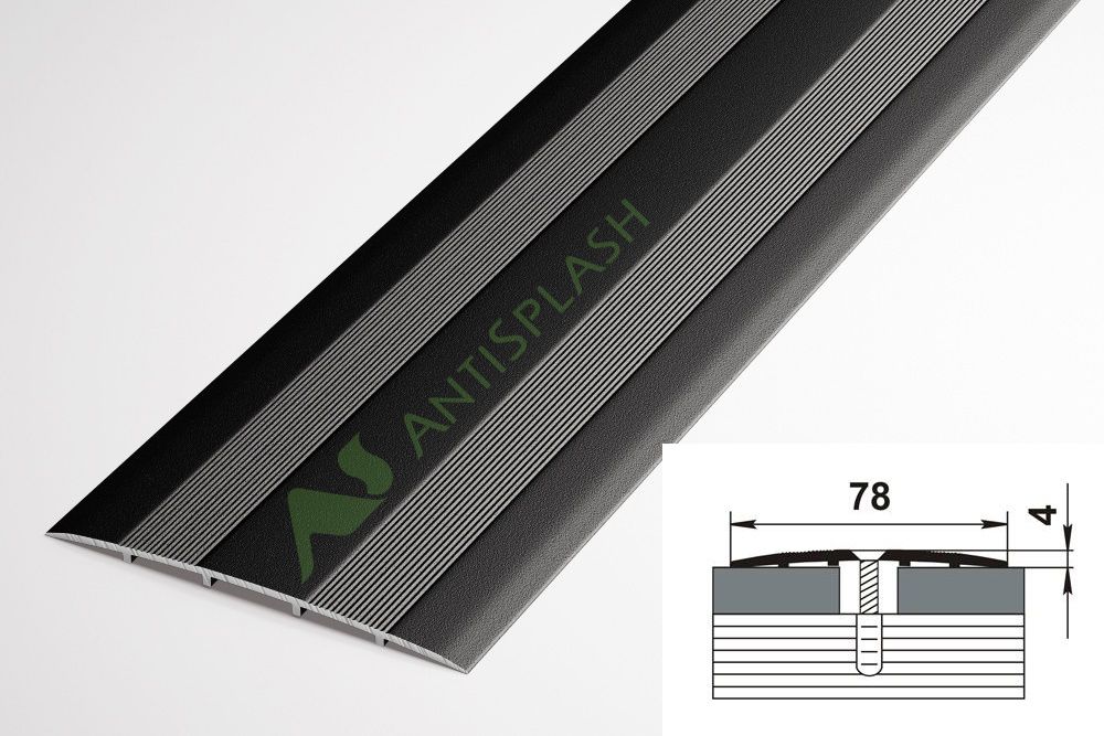 Порог алюминиевый  ПС-18 80x1350 мм, окрашенный в черный