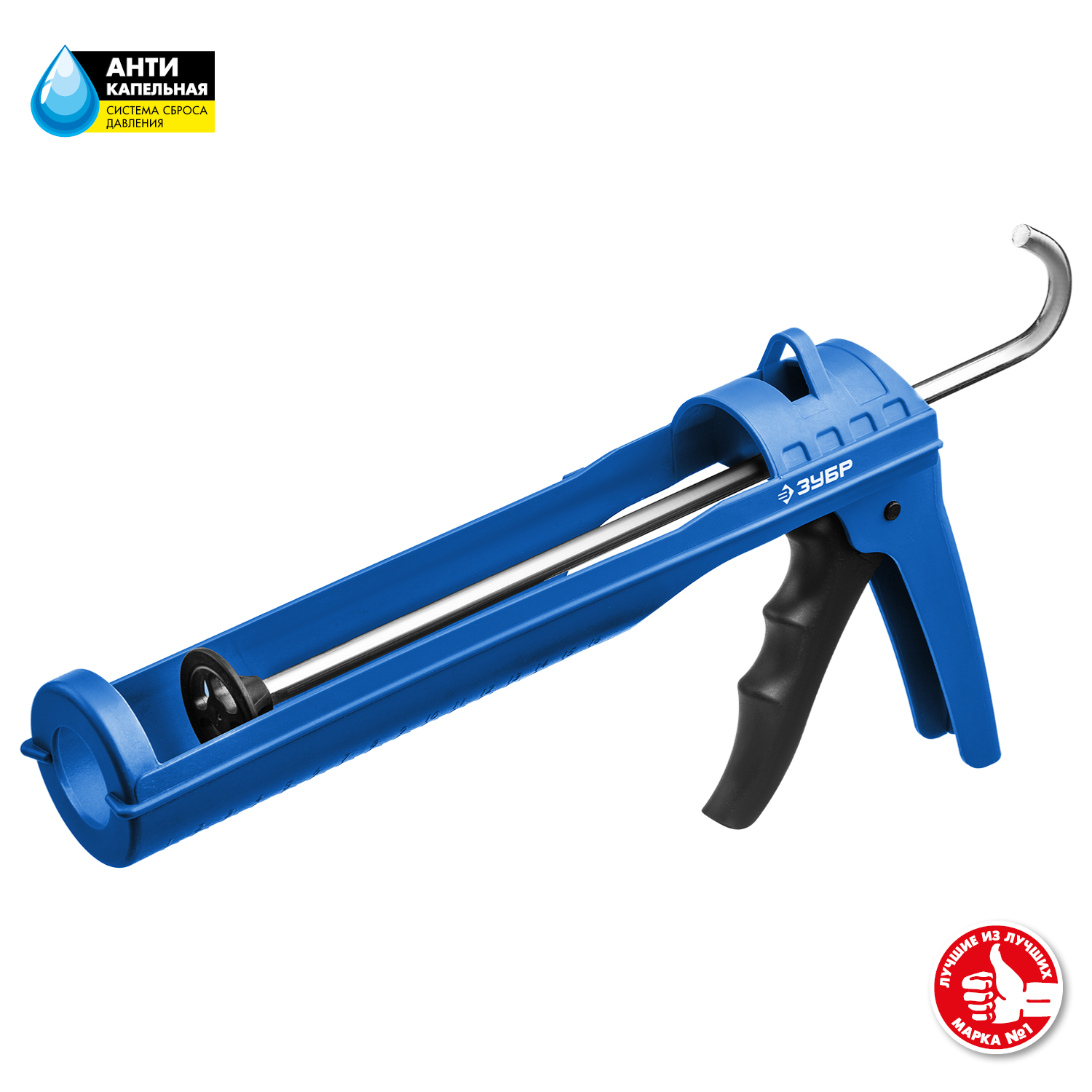 ЗУБР 310 мл, антикапельная система, легкий полукорпусной пистолет для герметика (06627)