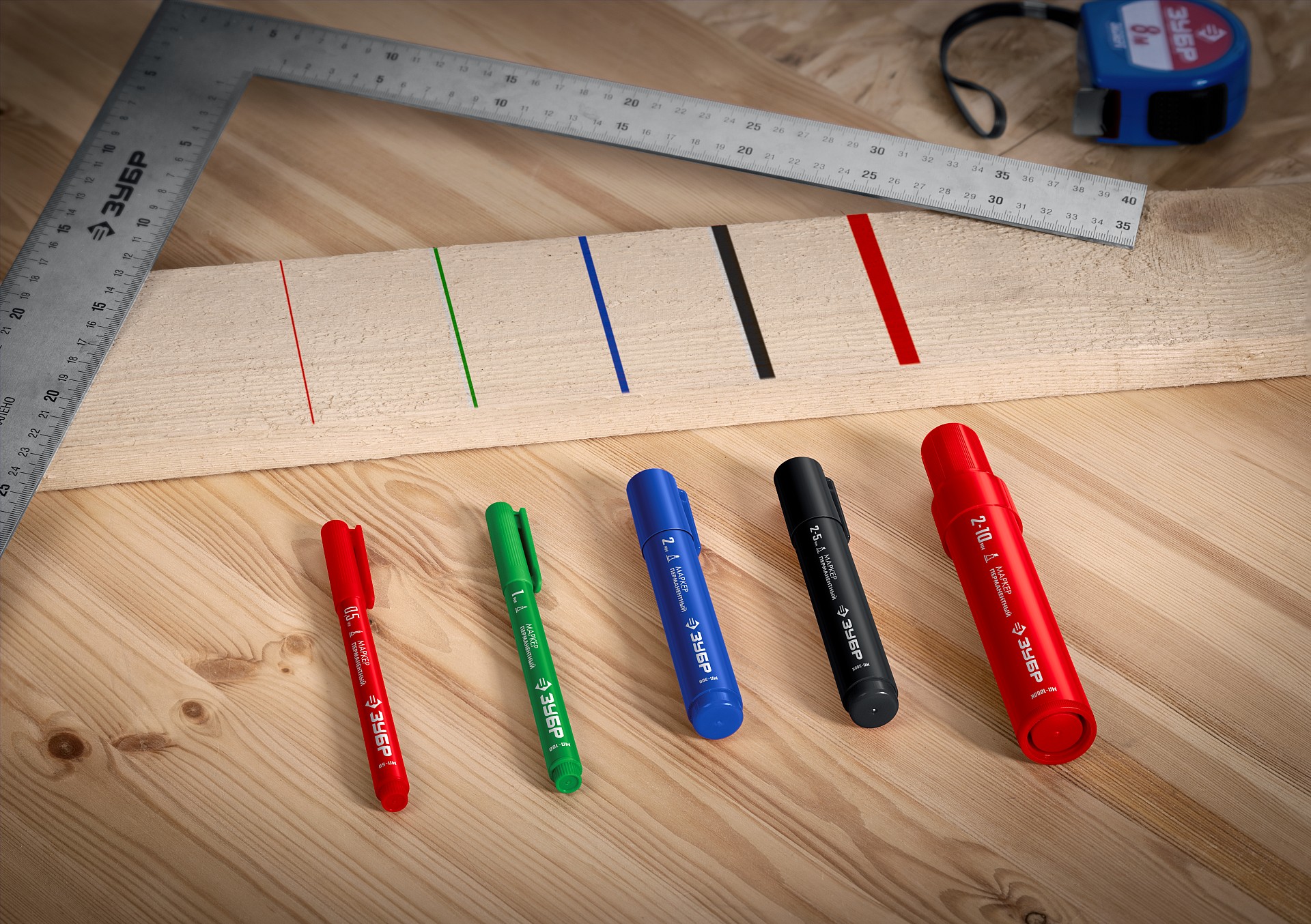 ЗУБР МП-300 синий, 2 мм перманентный маркер (06322-7)