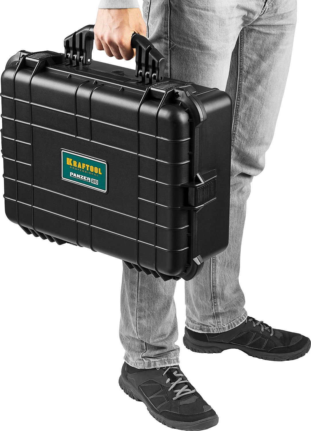 KRAFTOOL PANZER-20, 510 х 400 х 190 мм, (20″), IP55, ударопрочный пластиковый ящик (38251-20)