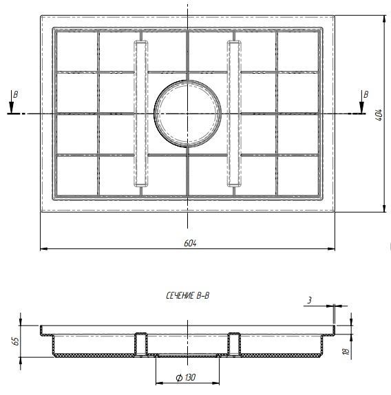Поддон пластиковый «Твист» 400x600x65 мм, 1,3кг