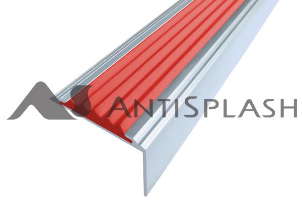 Алюминиевый угол-порог АУ-38, 38x20 мм золото матовое 2700мм красная вставка