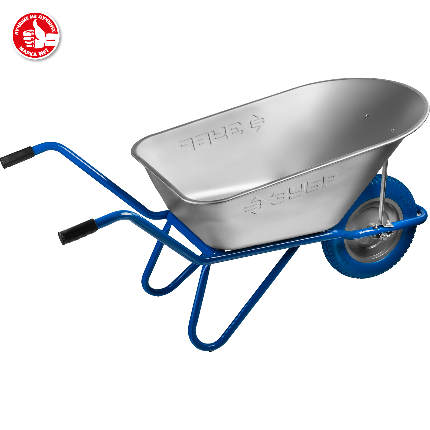 ЗУБР ПТ-100, 90 л, 180 кг, одноколесная, полиуретановое колесо, садовая тачка, Профессионал (39901)