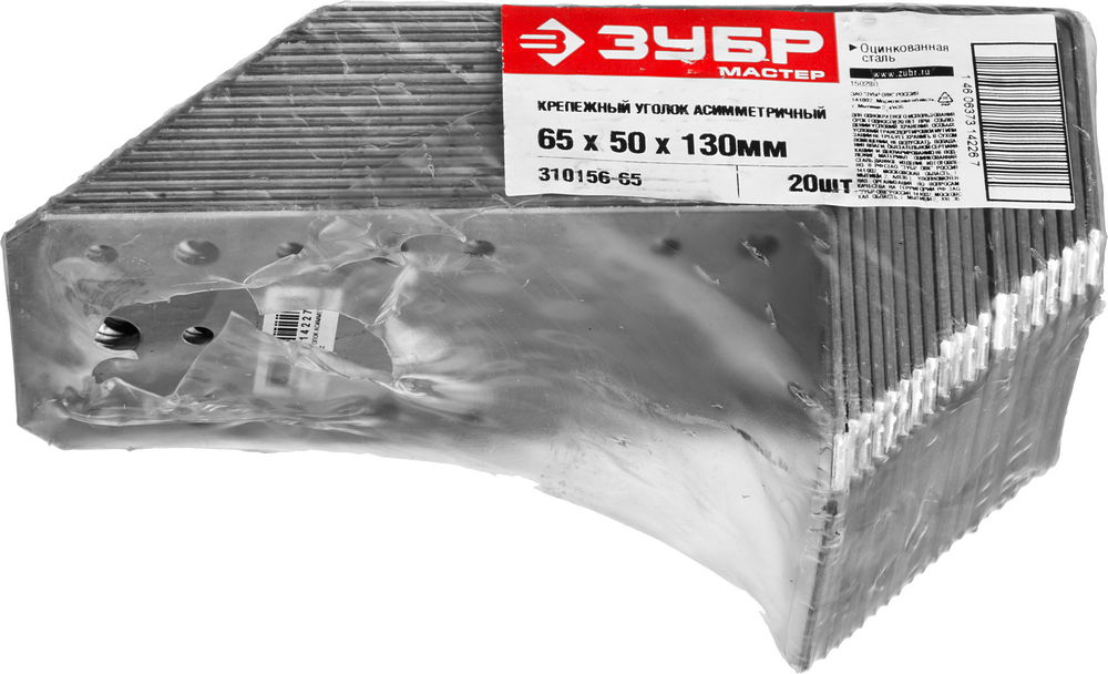 ЗУБР УКА-2.0, 90 x 70 x 140 x 2 мм, цинк, асимметричный крепежный уголок (310156-90)