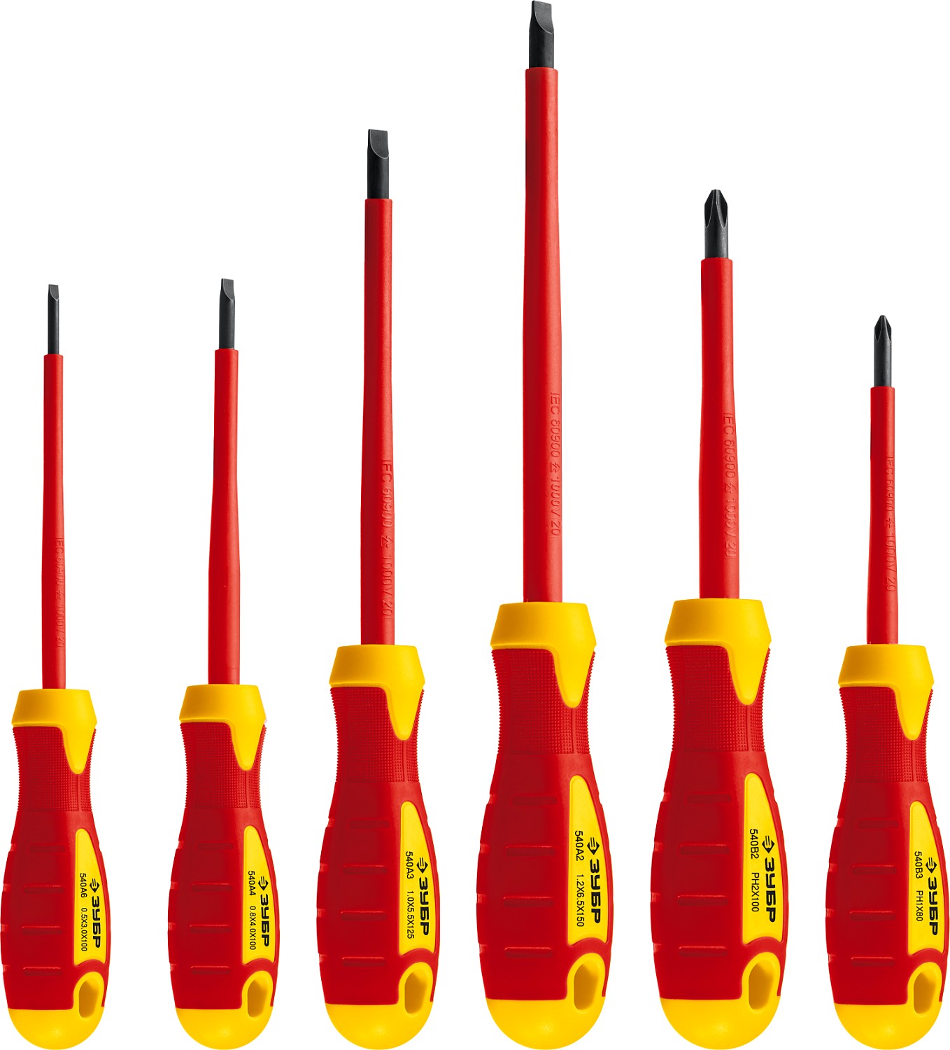 ЗУБР 12 предм., набор диэлектрического губцевого инструмента, Профессионал (2214-H12)