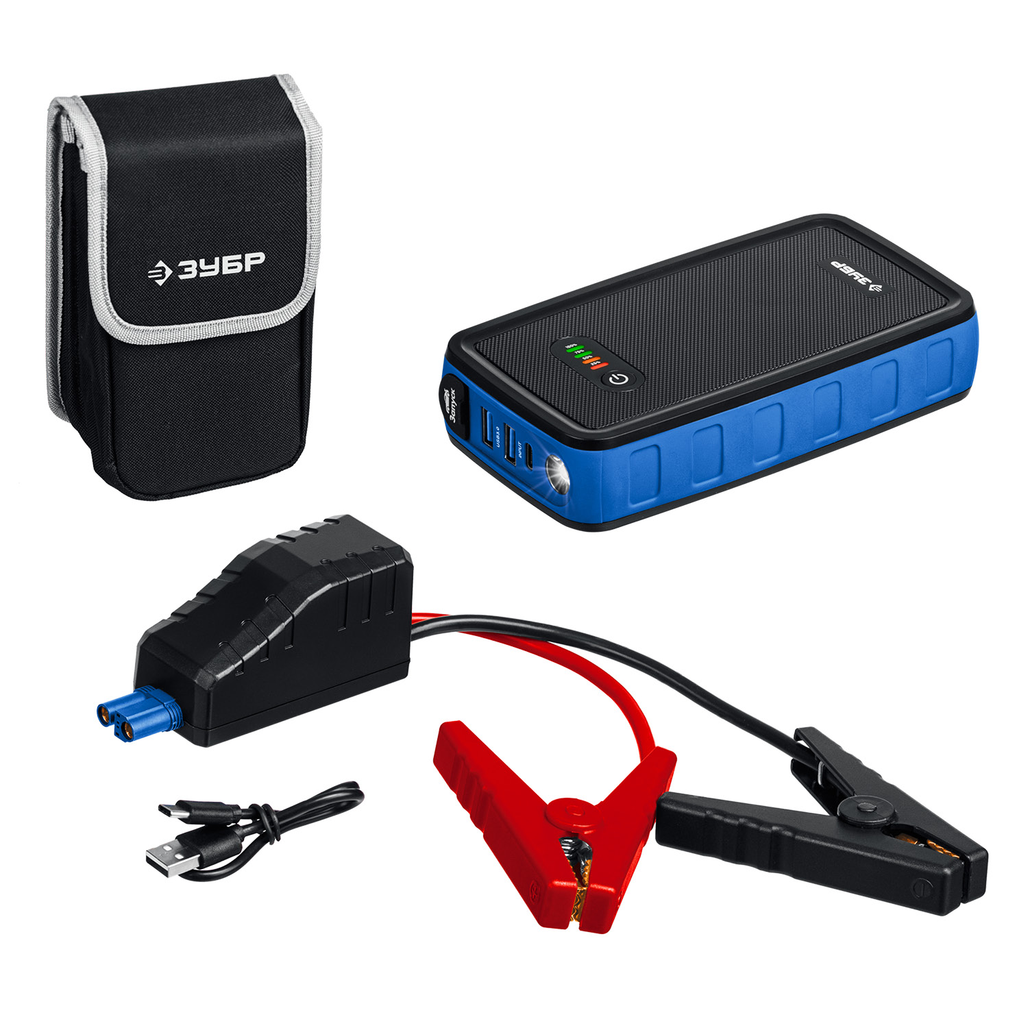 ЗУБР АПУ-800, 12 В, макс. 800 А, аккумуляторное пусковое устройство, Профессионал (59319)