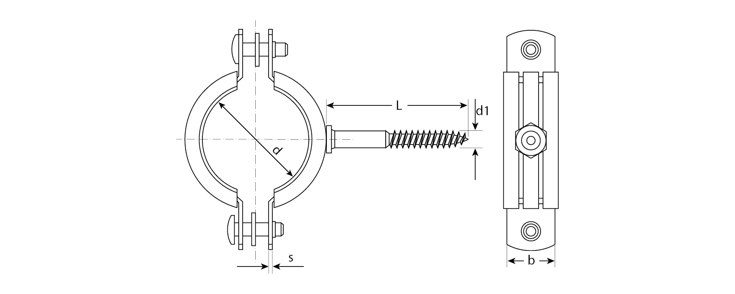 ЗУБР 2 1/2″, цинк, 100 шт, трубный хомут с шурупом (37854-73-82-100)