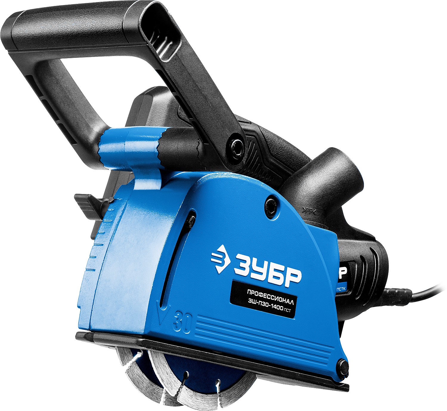 ЗУБР d 125 мм, 1400 Вт, 30 мм, штроборез (бороздодел), Профессионал (ЗШ-П30-1400 ПСТ)