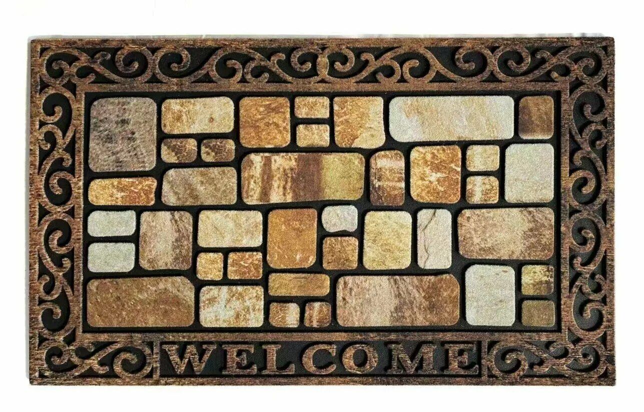 Коврик придверный флокированный "Добро пожаловать" 45х75 см