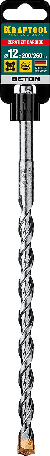 KRAFTOOL Ceratizit Carbide, 12 х 260 мм, SDS-plus бур (29320-260-12)