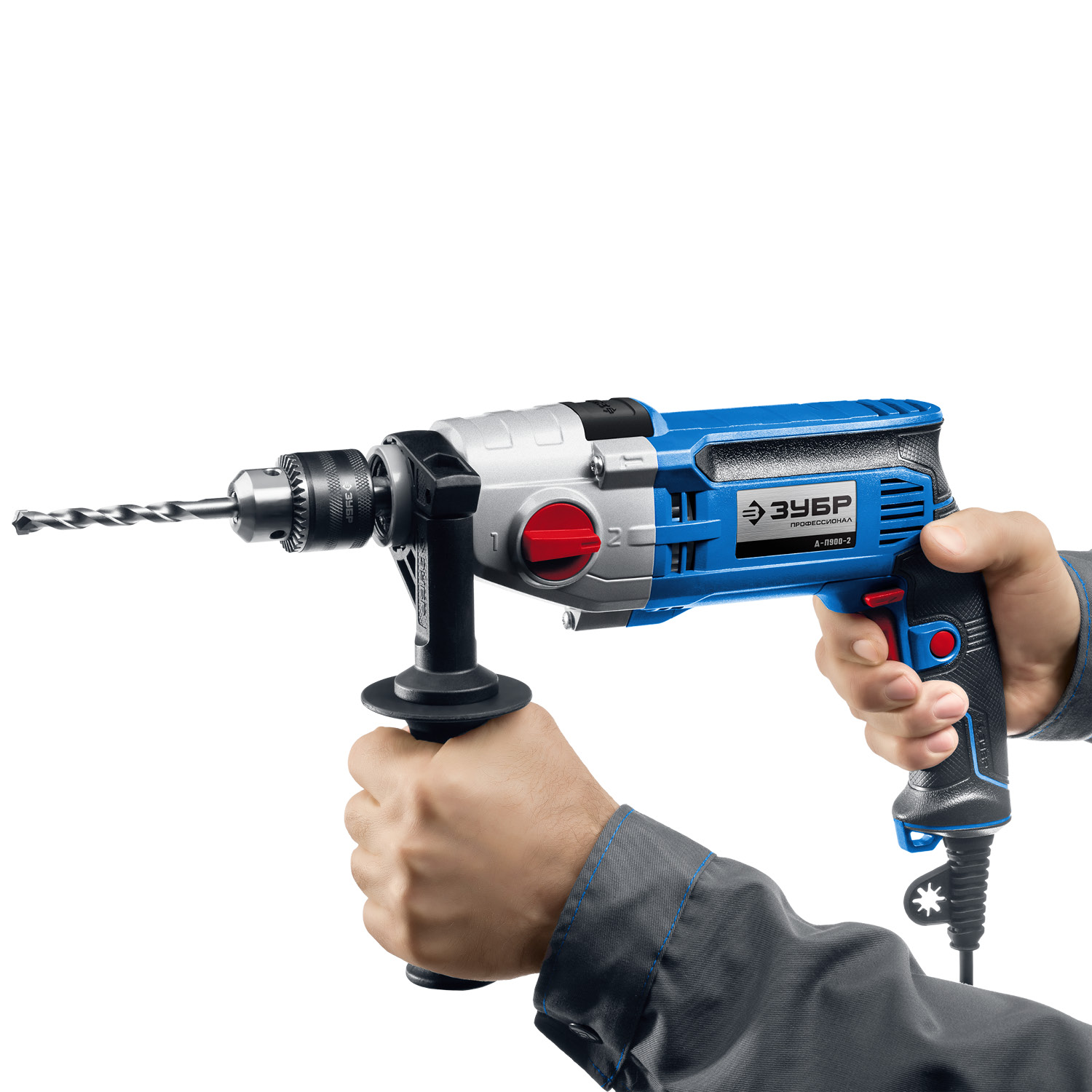 ЗУБР 900 Вт, 13 мм, безударная дрель, 2-скоростная, мет. корпус, Профессионал (Д-П900-2)