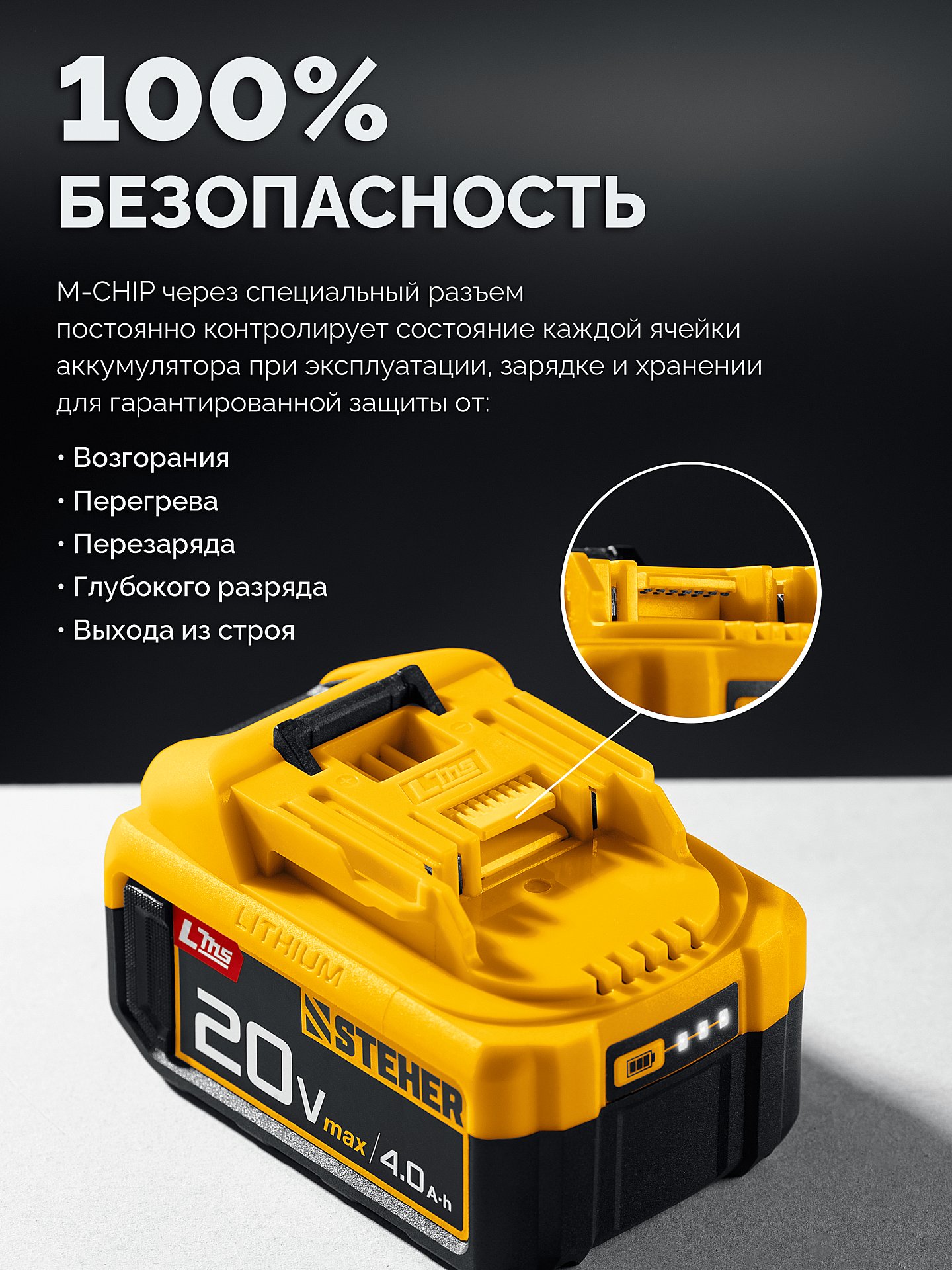 STEHER 20 В, 350 Н·м, без АКБ (LMS), бесщеточный ударный гайковерт (CWB-350)