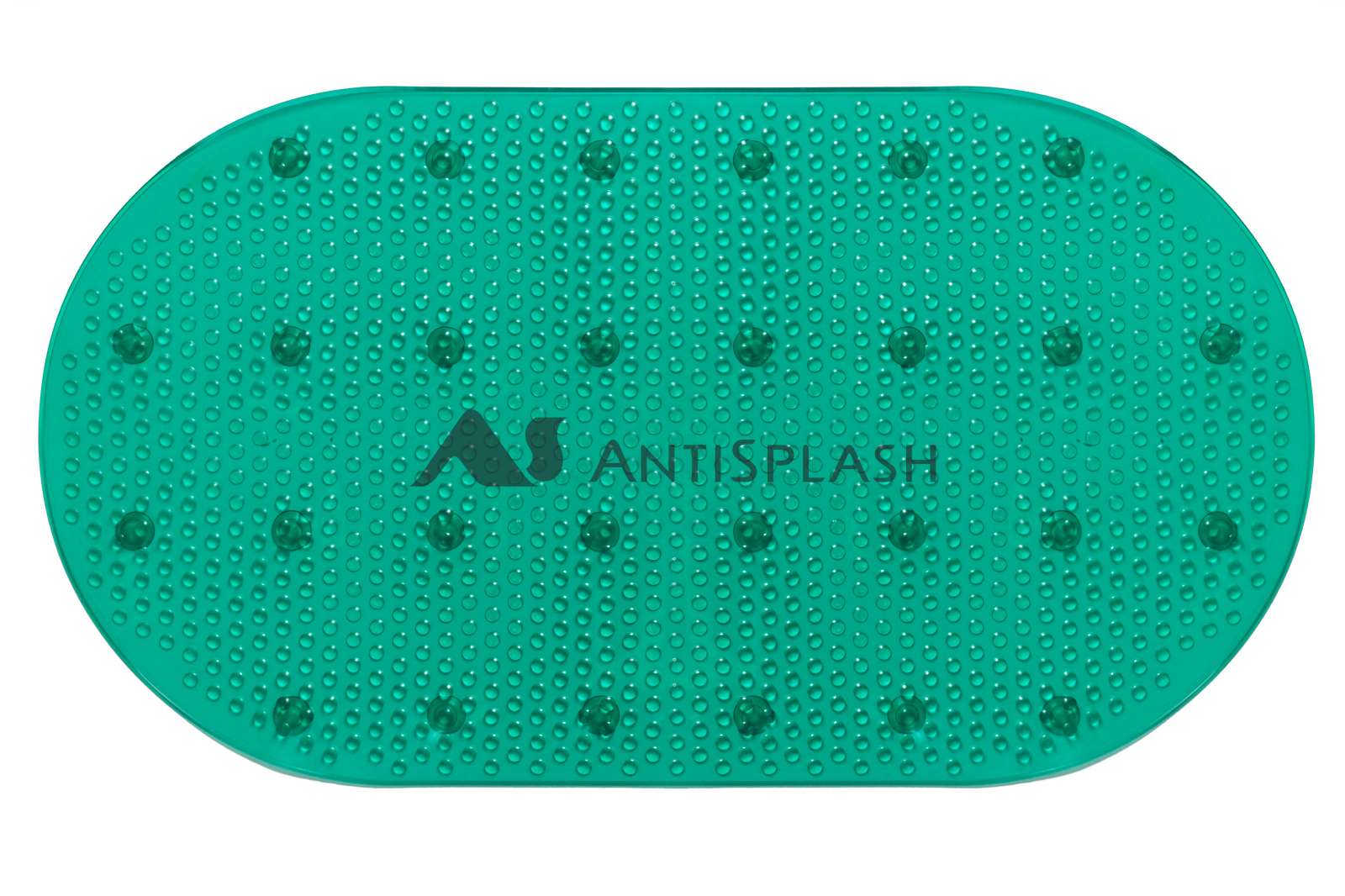 Коврик противоскользящий в ванную "Дождь" 68см*38см, зеленый