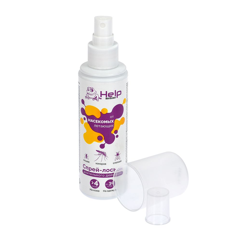 Спрей-лосьон от ЛЕТАЮЩИХ НАСЕКОМЫХ усиленный, более 4 часов защиты, 125 мл