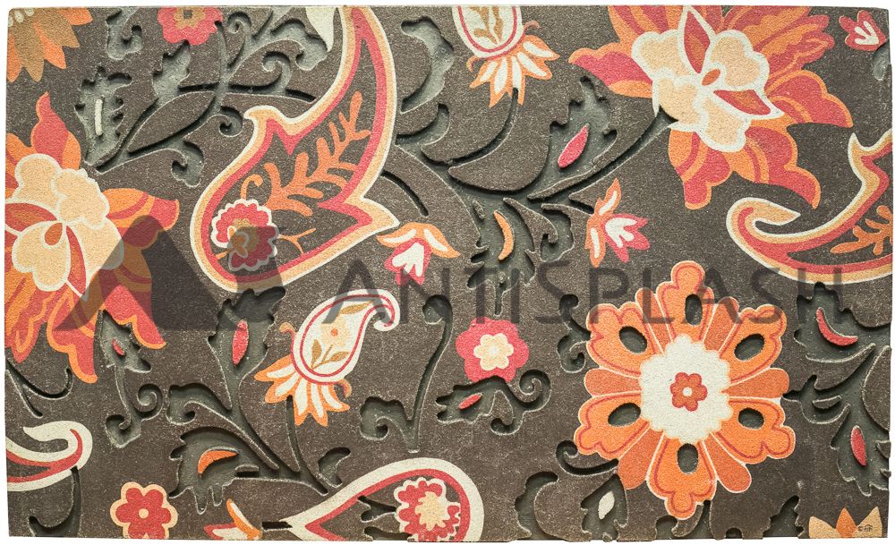 Коврик флокированный 450*760 цветы SH-F01