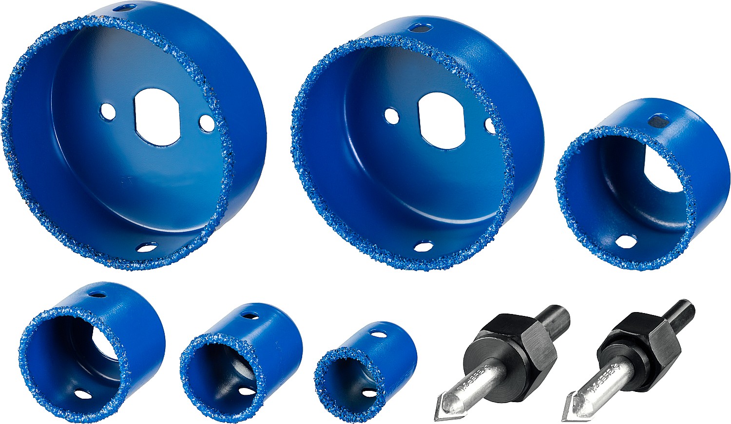 ЗУБР 6 шт, d 22, 28, 35, 44, 68, 73 мм, L 25 мм, карбид вольфрама, набор коронок-чашек с оснасткой, Профессионал (33360-H6)