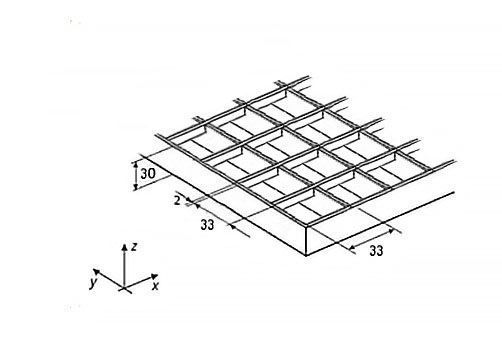 Решетка стальная 500x1000 мм (полоса 30x2 мм) мм (ячейка 33x33 мм),  11,5кг