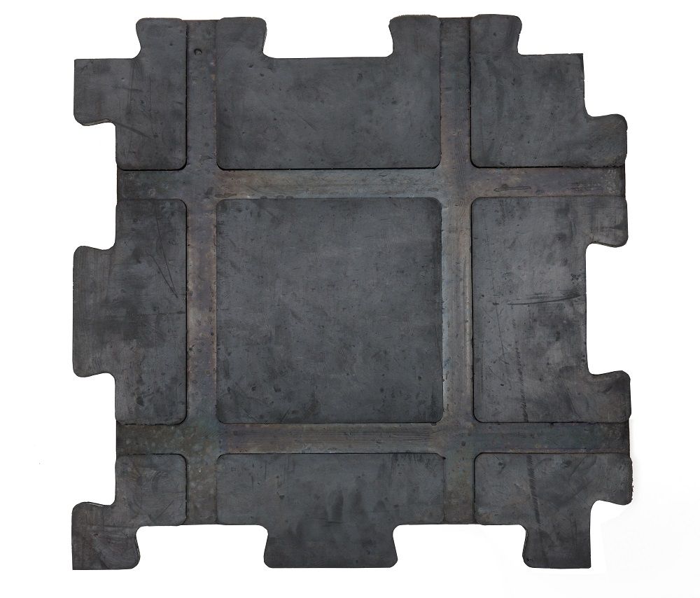 Резиновая плитка «Унидор», 20 мм, 500х500 мм, чёрная