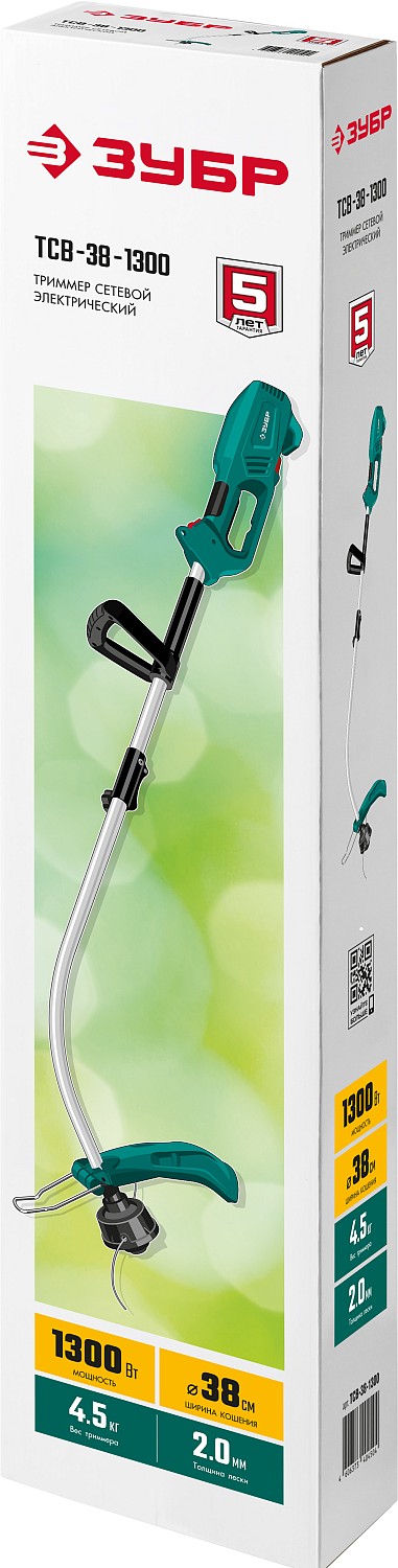 ЗУБР 1300 Вт, ш/с 38 см, сетевой триммер (ТCB-38-1300)