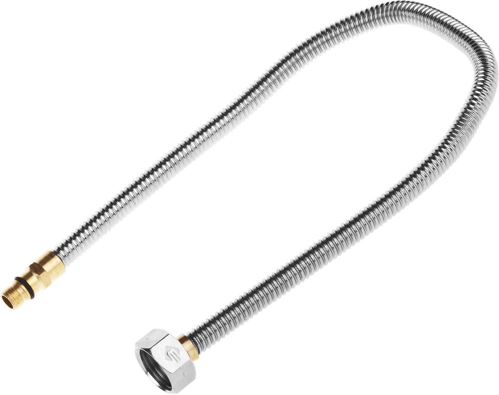 ЗУБР 1/2″, 0.5 м, гайка-штуцер, сильфонная подводка для смесителей с укороченным штуцером (51012-050)
