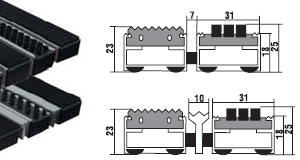 Придверная решетка «Сити», 24 мм, резина + бруш, черная