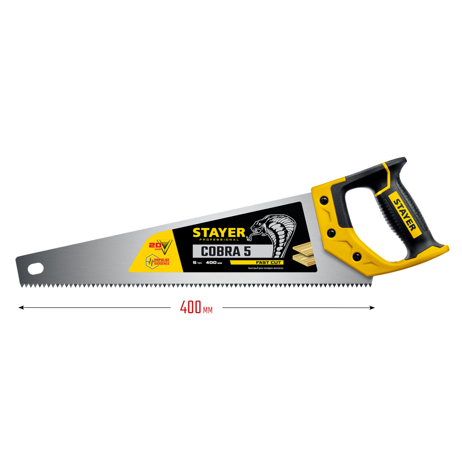 STAYER Cobra 5, 400 мм, ножовка по дереву, Professional (1506-40)