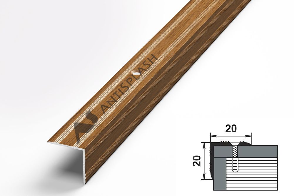 Порог алюминиевый  ПУ-05 20x20x2700 мм, орех