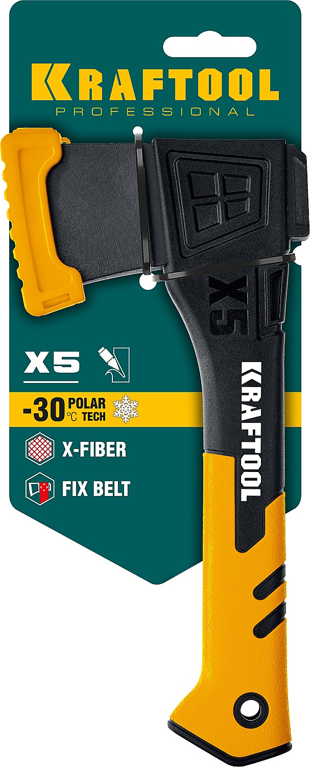 KRAFTOOL X5, 440/620 г, в чехле, 230 мм, универсальный топор (20660-05)