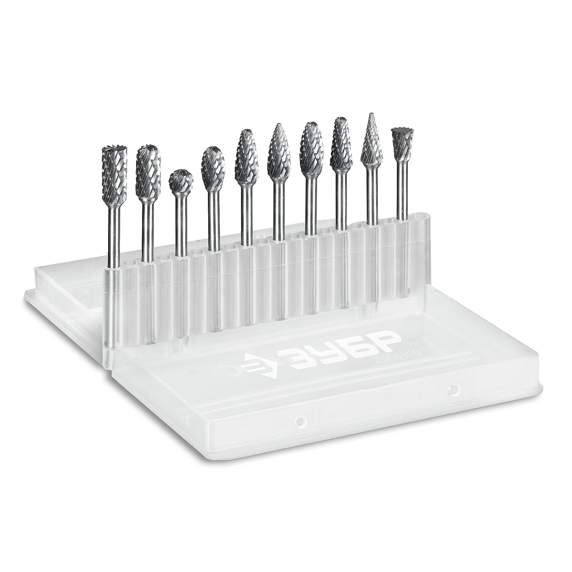 ЗУБР 10 шт набор борфрез твердосплавных, хв-к 3 мм, ПРОФЕССИОНАЛ (28816-H10)