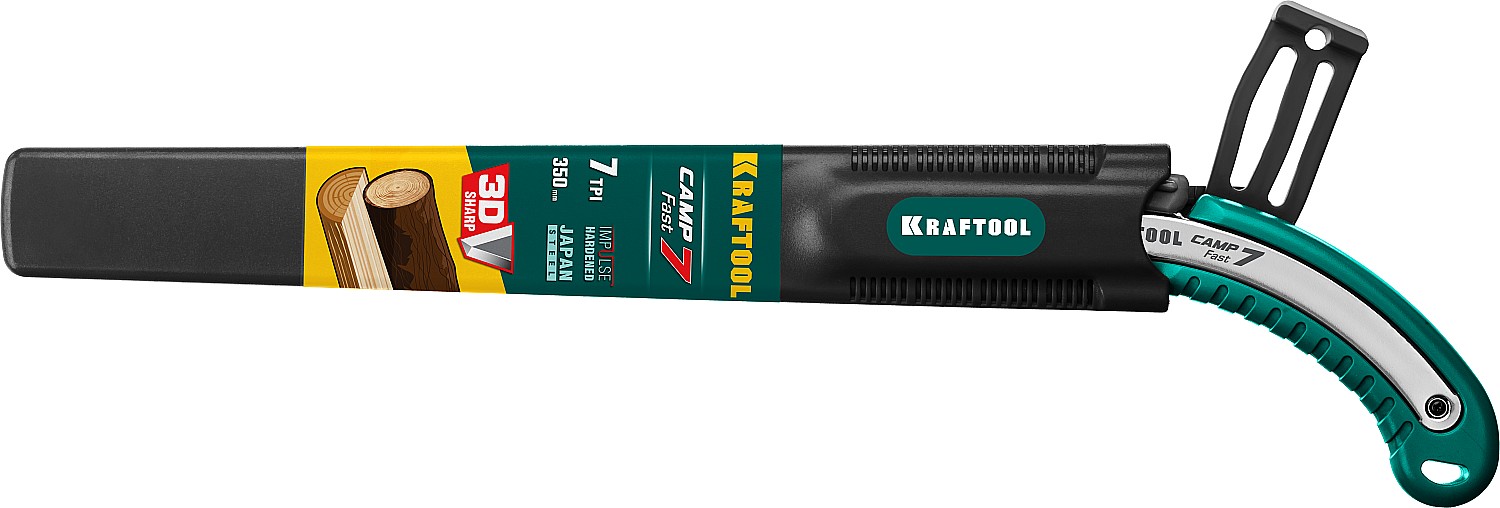 KRAFTOOL Camp Fast 7, 350 мм, ножовка для быстрого реза сырой древесины (15216)