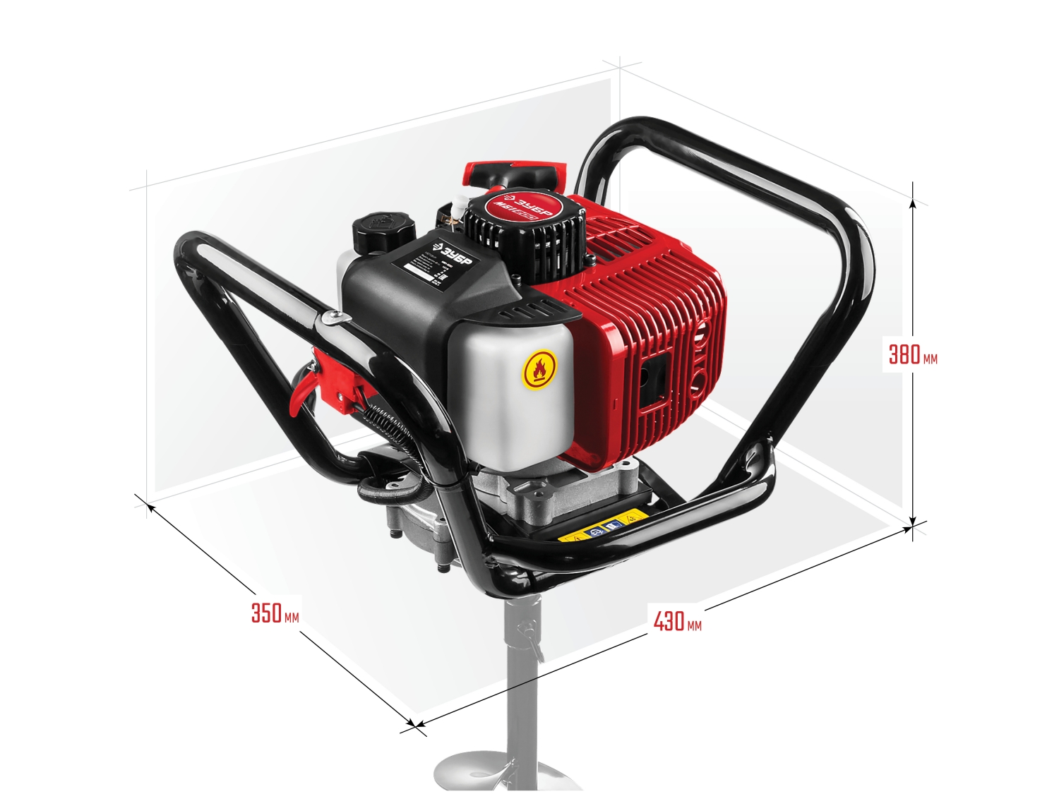 ЗУБР d 60 - 200 мм, 52 см3, 1 оператор, мотобур (бензобур) (МБ1-200)