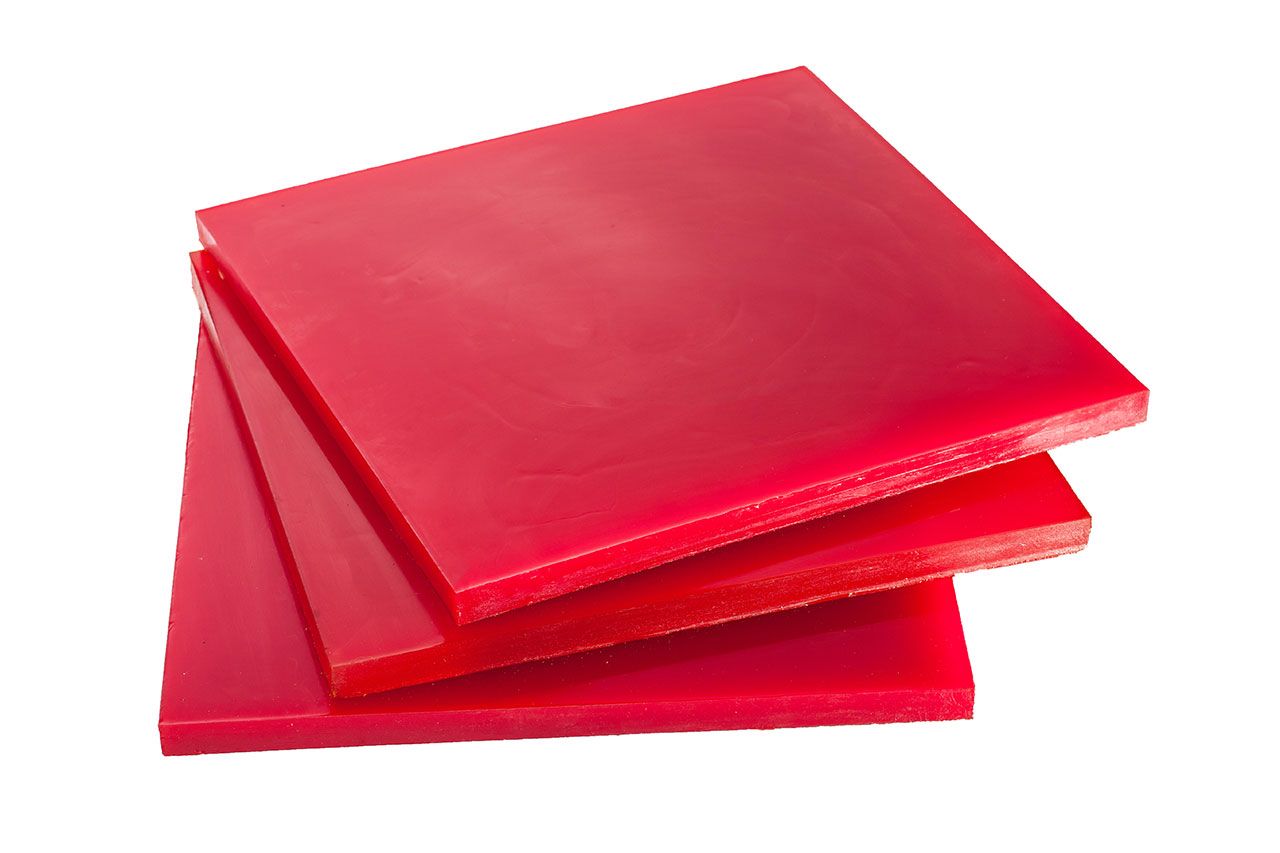 Полиуретан листовой 25 мм (500х500 мм, 7.8 кг, красный) Россия