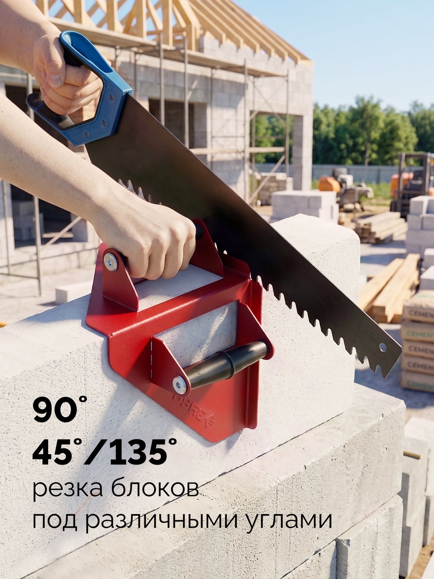 ЗУБР 200 х 200 мм, 900 г, направляющий угольник для резки газобетона (15405)