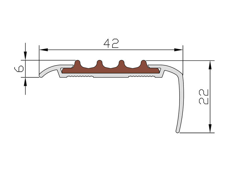 Алюминиевый угол-порог АУ-42 Евро, 1250мм черный
